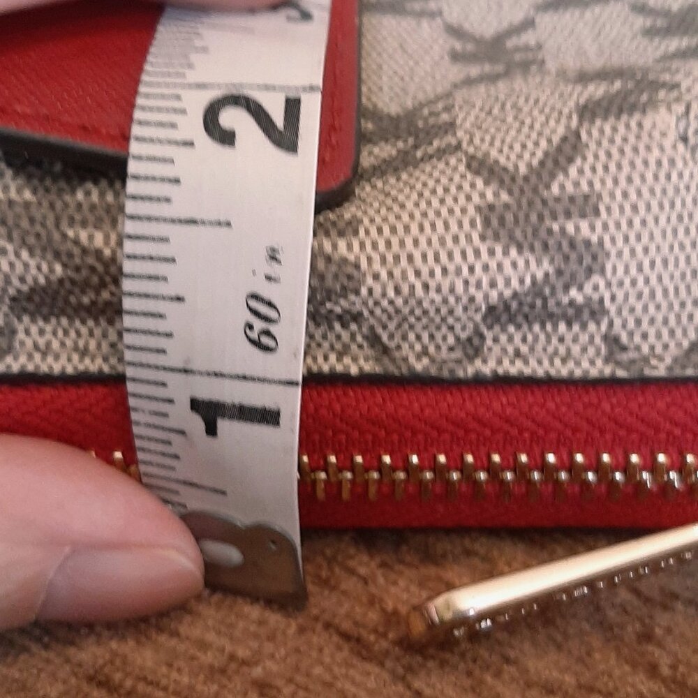 Michael Kors Bridgette Red & Tan MK Logo Print Wallet on Crossbody Strap - Picture 14 of 14
